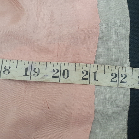 TAN Nude Linen  Asymetrical Blazer Curvy Button front detail Crop Jacket Sz 10 - Picture 13 of 14